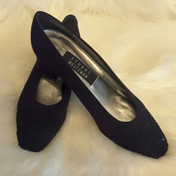 Stuart Weitzman heels black with sequence - Picture 2 of 8